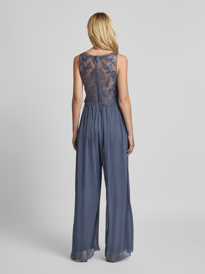 Laona Jumpsuit mit floralem Spitzenbesatz Rauchblau 5