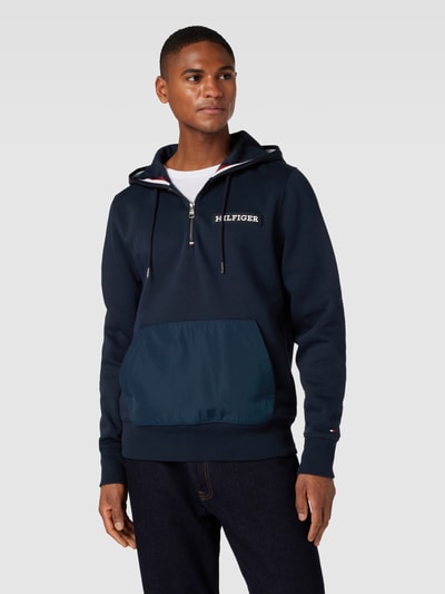 Tommy Hilfiger Hoodie mit kurzem Reißverschluss Modell 'MONOTYPE Marine 4