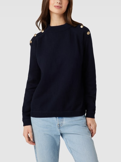 Christian Berg Woman Gebreide pullover met labeldetails Donkerblauw - 4