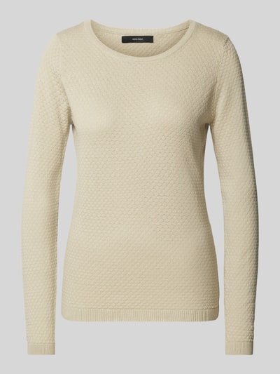 Vero Moda Regular Fit Strickpullover mit Rundhalsausschnitt 'CARE STRUCTURE' Stein 2