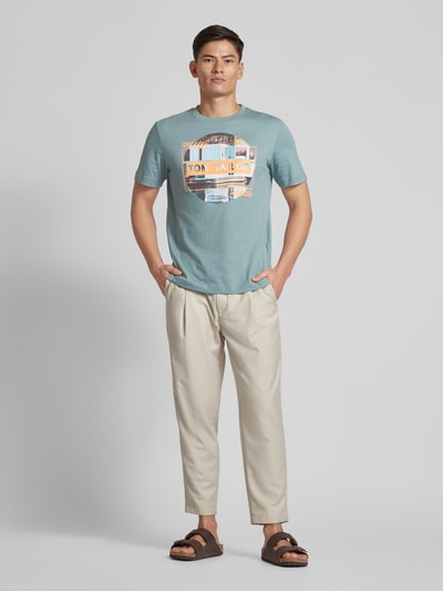 Tom Tailor T-shirt met labelprint Mintgroen - 1