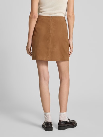 Christian Berg Woman Selection Minirock aus echtem Ziegenvelours mit Zier-Applikation Mittelbraun 5