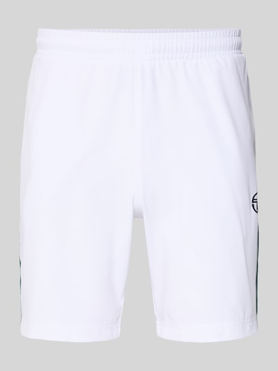 Produktfoto, Shorts mit Logo-Print Modell 'GOCCIA' von SERGIO TACCHINI, weiß, Material-Mix mit Stretch-Anteil, Lockerer-Schnitt, elastischer Bund