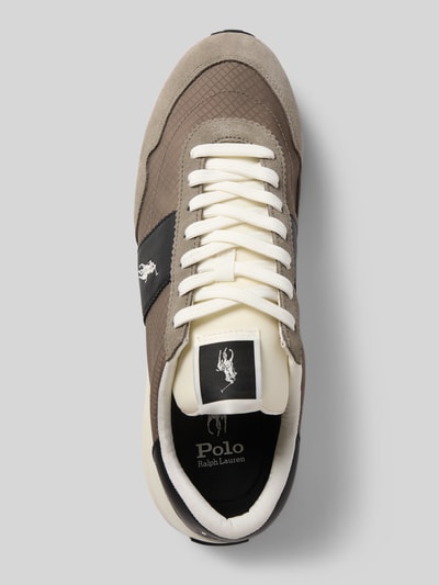 Polo Ralph Lauren Sneakers van leermix met logostitching, model 'Train' Middengrijs - 3