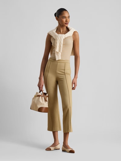 Lauren Ralph Lauren Spodnie o kroju slim fit o dł. 7/8 z ozdobnym szwem Piaskowy 1