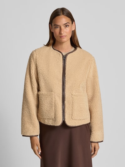 B.Young Kurtka z polaru z zamkiem błyskawicznym model ‘Asanne’ Beżowy melanż 4