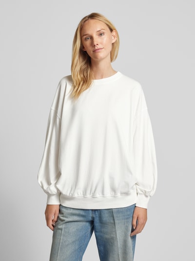 VILLA SOPHIE Oversized sweatshirt met ronde hals, model 'ESSENTIALS' Offwhite - 4