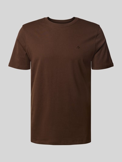 Scotch & Soda Regular Fit T-Shirt mit Label-Stitching Dunkelbraun 2