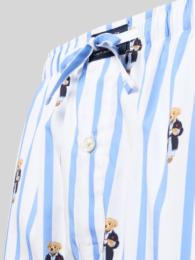 Produktfoto, Pyjamashorts mit Tunnelzug aus reiner Baumwolle von Polo Ralph Lauren Underwear, Optik: Mehrfarbig, Passform: Regular-Fit, Bundabschluss: Tunnelzug, Material: Reine Baumwolle, Streifenmuster und Bärenmotive auf glatter Struktur.