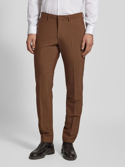 Roy Robson Slim Fit Anzug aus Schurwoll-Mix mit Pin am Revers Hellbraun 7