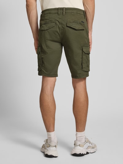Blend Regular fit korte broek met cargozakken Donkergroen - 5