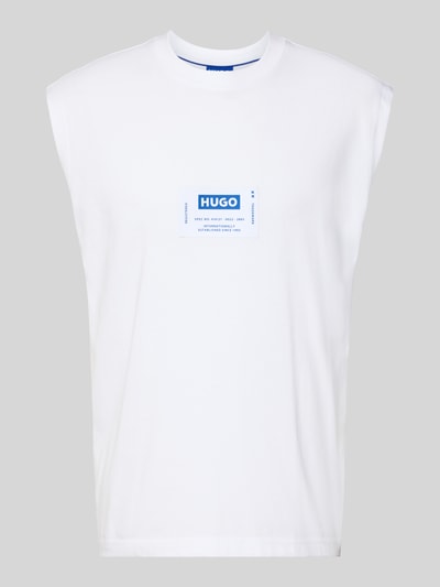 Produktfoto, Regular Fit Tank Top aus reiner Baumwolle Modell 'NURAZAK' von Hugo Blue, Optik: Unifarben, Label-Patch, Jersey-Textur, Rundhals, breite Träger