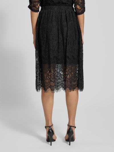 LOLLYS LAUNDRY Midirok met elastische band, model 'Ever' Zwart - 5