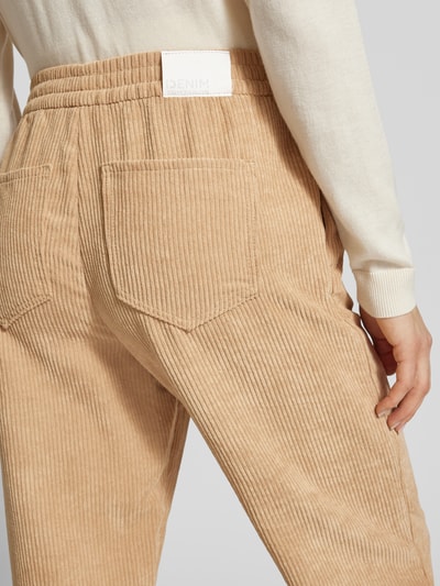 Tom Tailor Denim Barrel corduroy broek met elastische band en steekzakken Beige - 3