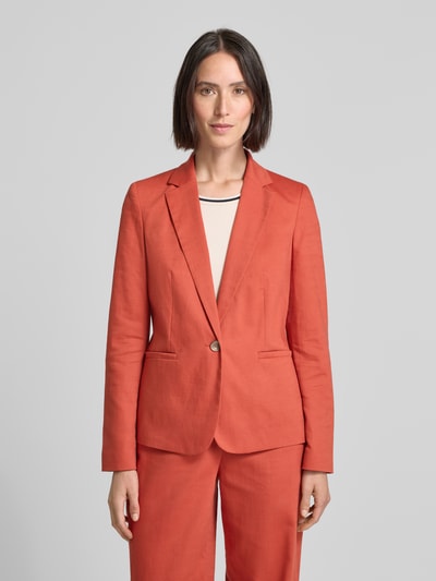Jake*s Collection Slim Fit Blazer aus Baumwoll-Leinen-Mix mit Viskose-Anteil Rostrot 4