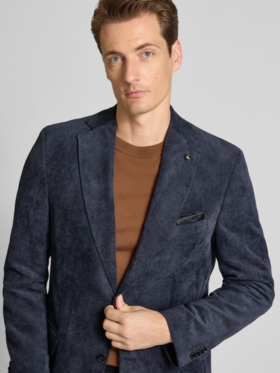 Carl Gross 2-knoops colbert met reverskraag, model 'Theo' Donkerblauw - 3