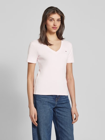 Tommy Hilfiger Slim fit T-shirt met V-hals, model 'CODY' Roze - 4