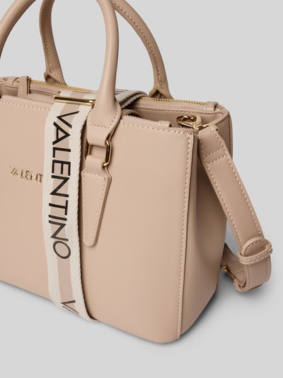 VALENTINO BAGS Torba shopper z detalami z logo Beżowy 2