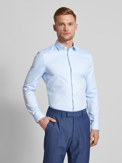 OLYMP No. Six Koszula biznesowa o kroju super slim fit z kołnierzykiem typu kent model ‘Nick’ Błękitny 4