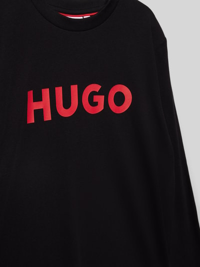 HUGO Longsleeve mit Label-Print Black 2