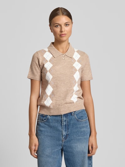 Mango Strickshirt mit Woll-Anteil Modell 'BIMBU' Beige 4