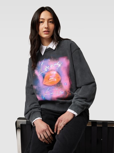 HUGO Sweatshirt met motiefprint, model 'Deroxina' Zwart - 3