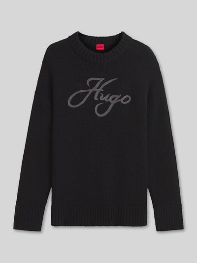 HUGO Loose Fit Pullover aus Woll-Alpaka-Mix Modell 'Sloguinny' Black 2