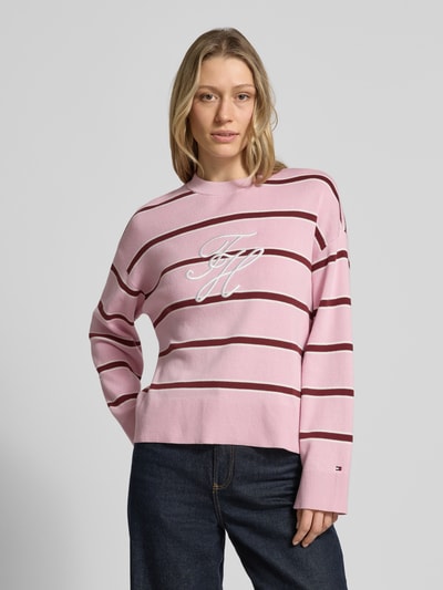 Tommy Hilfiger Regular Fit Sweatshirt aus reiner Baumwolle Pink 4