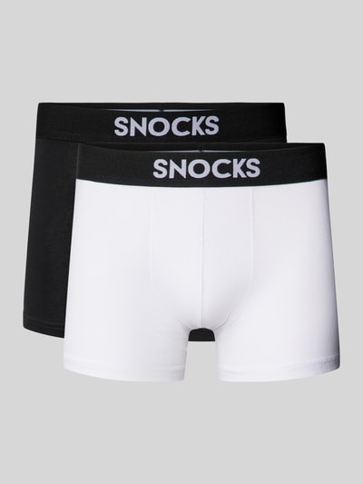 Snocks Boxershort met elastische logo in band in een set van 2 stuks  - 1