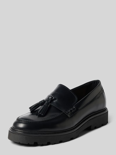 Produktfoto, Loafer aus echtem Kalbsleder Modell 'PHIL' von Marc O'Polo in glänzendem Schwarz, glatte Oberfläche, robuste Sohle, Herren Loafer