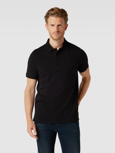 Gant Poloshirt met labelstitching Zwart - 4