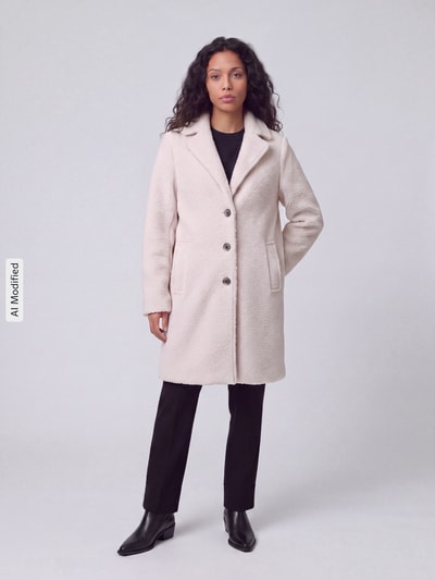 Tom Tailor Regular Fit Mantel mit Reverskragen Beige 1