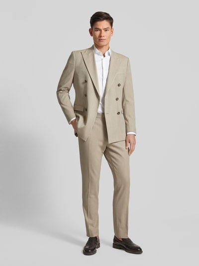 SELECTED HOMME Slim Fit Anzughose mit Streifenmuster Modell 'PETER' Beige 1