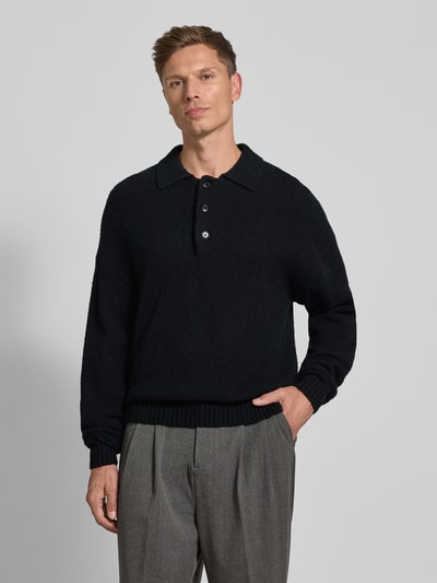Drykorn Gebreide pullover met polokraag Zwart - 4