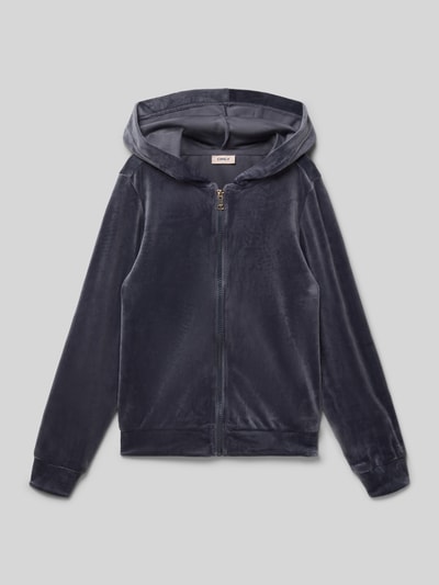 Only Regular fit sweatjack, model 'REBEL'  Donkerblauw - 1