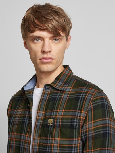 Superdry Slim fit vrijetijdsoverhemd met labelpatch, model 'Lumberjack' Olijfgroen - 3