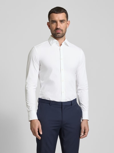 BOSS Slim Fit Businesshemd aus Popeline mit Stretch-Anteil Weiss 4