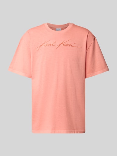 KARL KANI T-Shirt mit Label-Stitching Orange 2