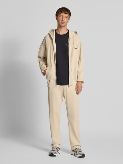 Pegador Wide Fit Sweatpants mit Logo-Stitching Modell 'Rib' Ecru 1