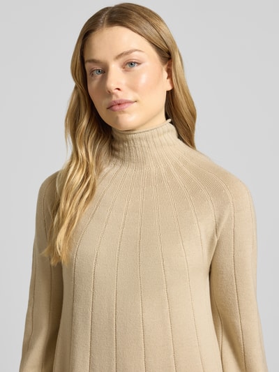 MM Loose Fit Strickkleid aus reiner Schurwolle Modell 'CILE' Beige 3