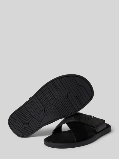 bugatti Leren sandalen met labelopschrift, model 'Derek' Zwart - 4