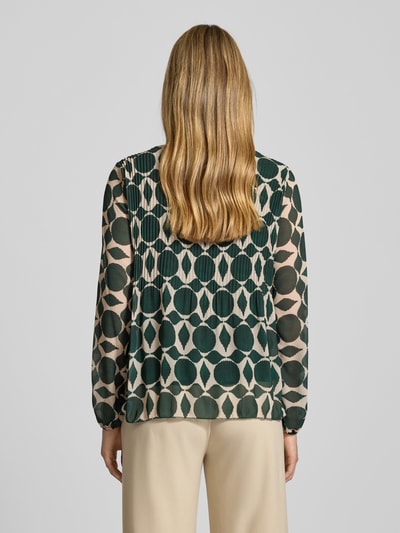 ZABAIONE Blouseshirt met ronde hals en plissévouwen Donkergroen - 5