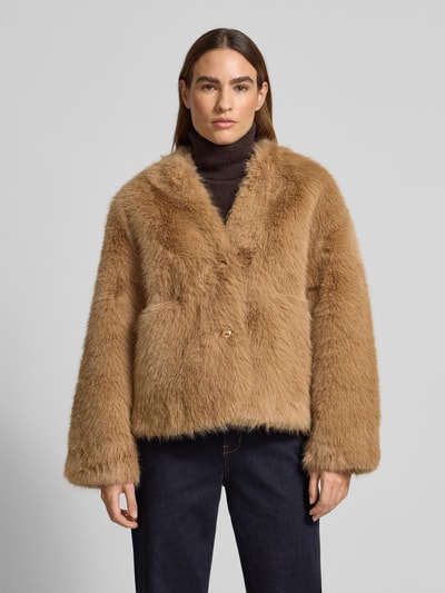 Rich & Royal Kunstfell Jacke mit Kunstfellbesatz Sand 4
