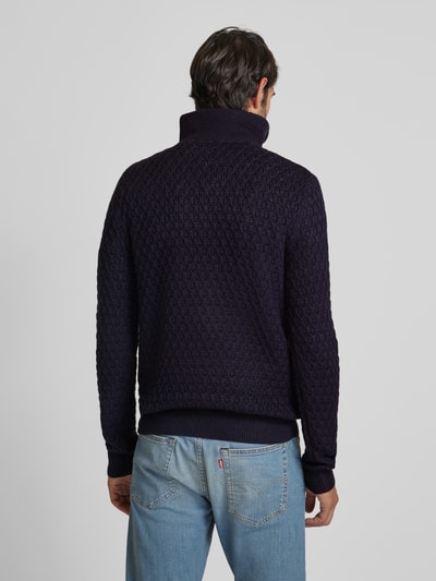 Jack & Jones Premium Gebreide pullover met korte ritssluiting, model 'BLUNORTH' Donkerblauw - 5