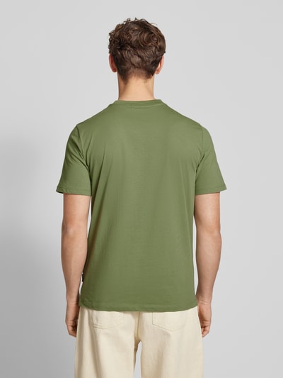 Blend T-Shirt mit geripptem Rundhalsausschnitt Modell 'JENS' Oliv 5