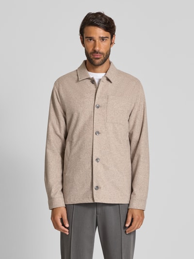 Lindbergh Relaxed Fit Hemdjacke mit Brusttasche Sand 4