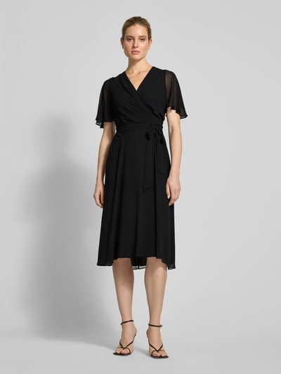 Lauren Ralph Lauren Midikleid mit Bindegürtel Modell 'ABEL' Black 4