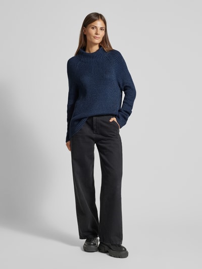 Jake*s Collection Sweter z dzianiny z efektowną przędzą Królewski niebieski 1