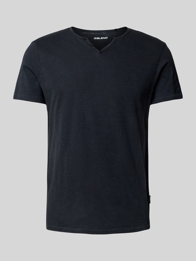 Blend T-Shirt mit Serafino-Ausschnitt Black 1