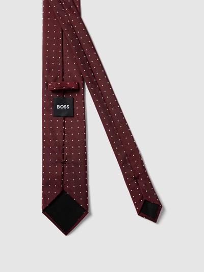 BOSS Stropdas met all-over motief Bordeaux - 3